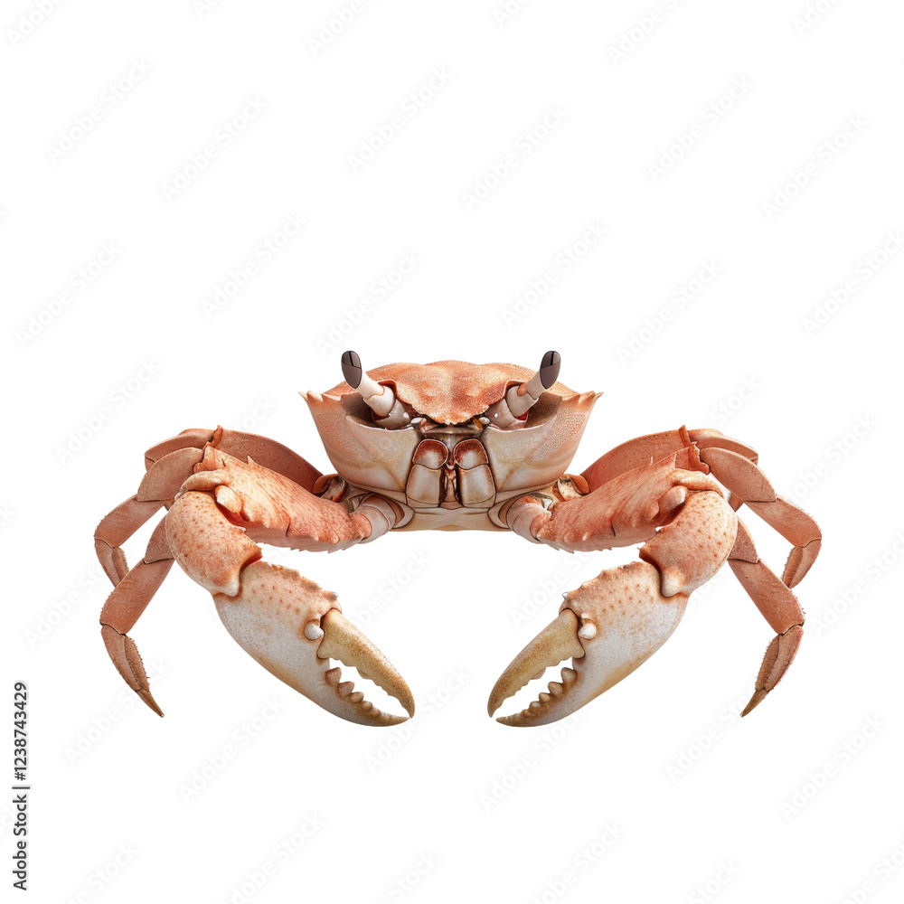 Poster closeup of a vibrant crab with details of its shell and claws visible against