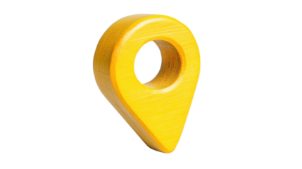 Yellow wooden placeholder icon showing location on transparent background