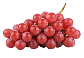 Fototapeta premium Fresh cluster of red grapes with stems isolated on white background