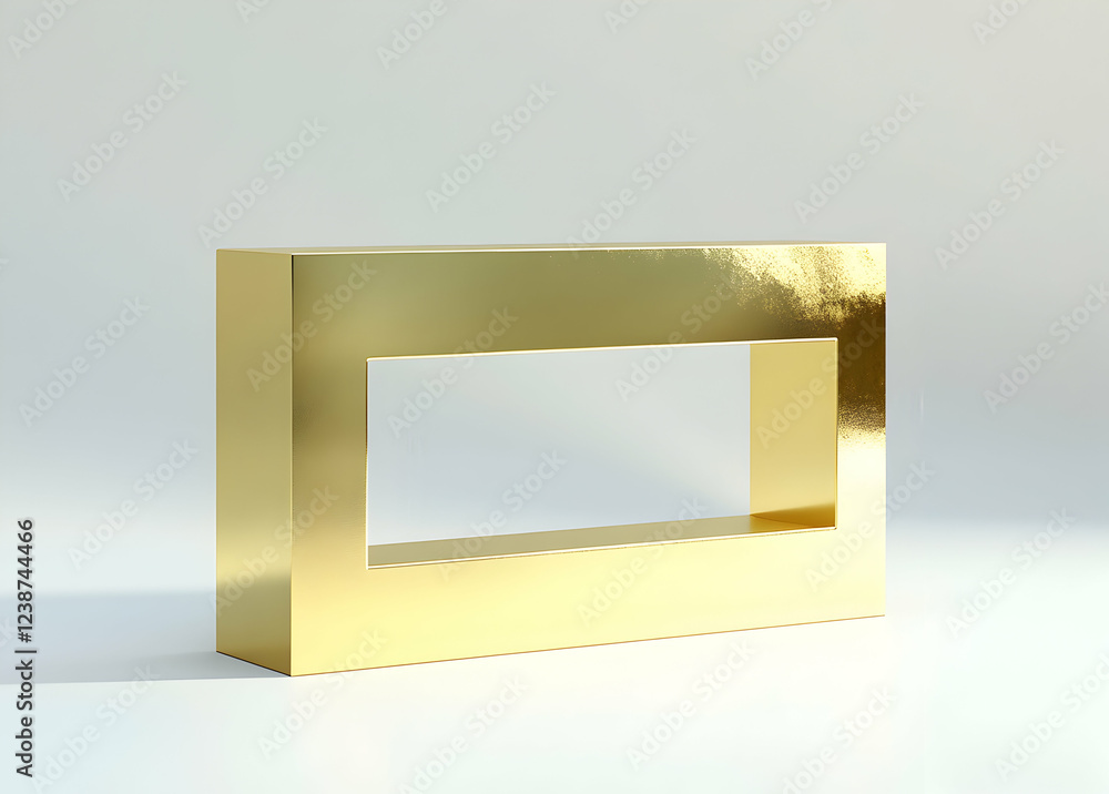 Poster golden rectangular frame: minimalist abstract design