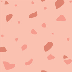 Seamless Abstract Vector Terrazzo Pattern With Terracotta on Beige Background