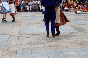 Basque folk dance performance in an outdoor festival