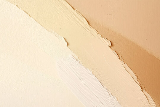 This image features smooth, creamy swatches of different beige and nude tones, likely representing foundation or paint. The texture appears rich and thick, with visible brush strokes adding depth. Let