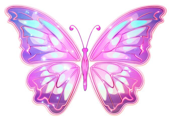 PNG Pink holographic butterfly purple insect pink.