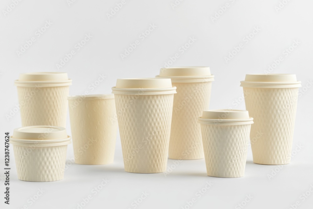 Poster a collection of cups placed side by side