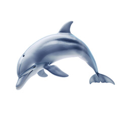 Fototapeta premium Graceful dolphin swimming underwater with smooth movements and joyful expression