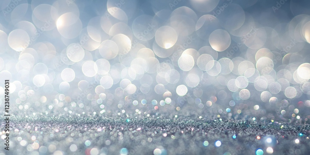 Aufkleber abstract silver glitter background with sparkling bokeh lights