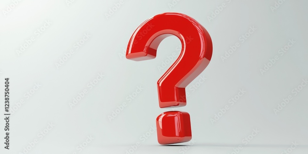 Poster A simple red question mark symbol on a white background