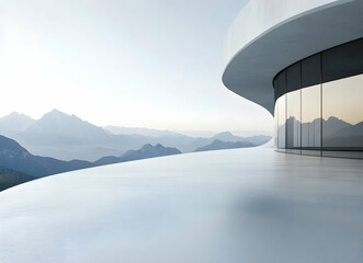 Fototapeta premium Modern Architecture: Mountaintop Serenity