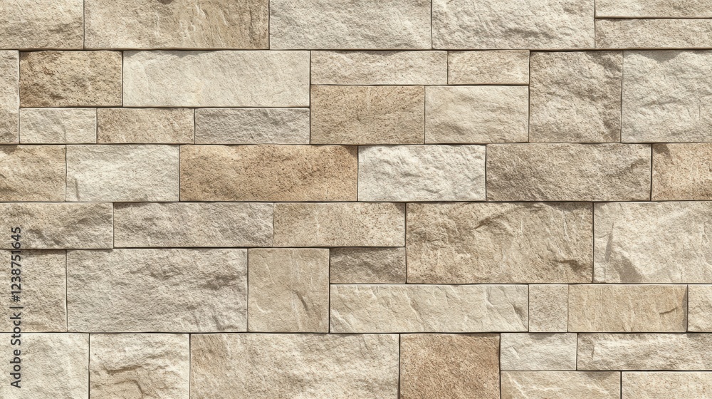 Poster textured stone wall pattern with earth tones arranged in rectangular shapes for a rustic design
