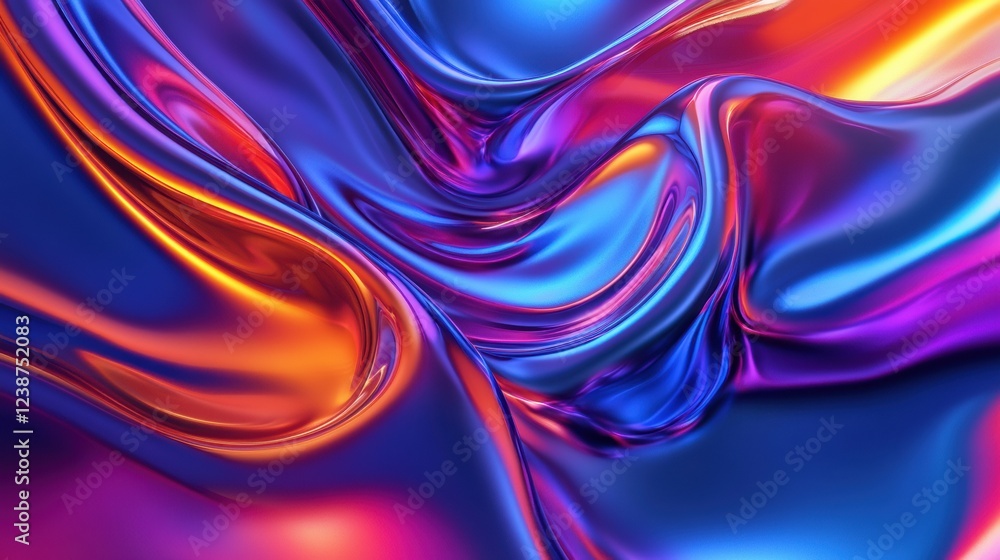 Aufkleber vivid swirling abstract liquid art in a dynamic display of color and form with glossy surfaces