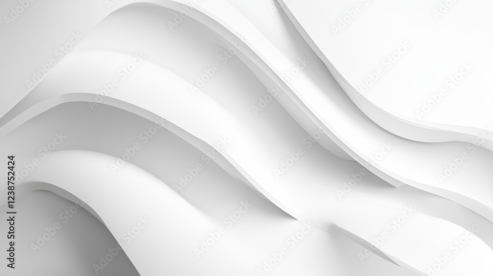 Poster white abstract wavy layers graphic background with smooth lines elegant modern design and architectu