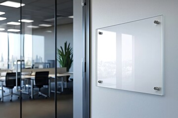 Contemporary Glass Signage in Office Setting