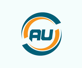 AU AUstract Letter logo Design. AU Initial Logo design Monogram for business and company.AU logo, AU letter logo design.