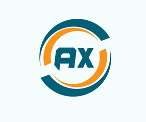 AX AXstract Letter logo Design. AX Initial Logo design Monogram for business and company.AX logo, AX letter logo design.