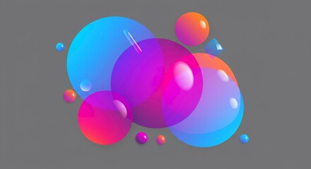 Abstract Colorful Bubbles Design Geometric Shapes Background