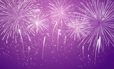 Fototapeta premium Purple Fireworks Night Celebration Sparkle