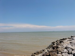 sea, seaside, beach and rocks