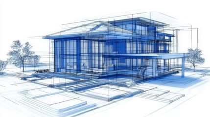 Innovative blueprint illustrating unique elements of contemporary architecture.