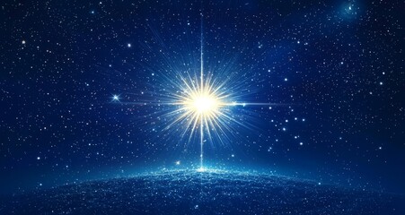 Obraz premium Radiant Star of Bethlehem Illuminating the Night