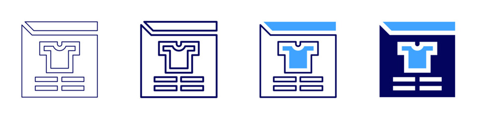 Online shopping alerts icon in 4 different styles. Thin Line, Line, Bold, and Bold Line. Duotone style. Editable stroke