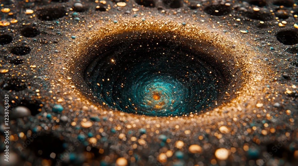 Poster abstract concept of data lakes merging in a sci-fi themed universe
