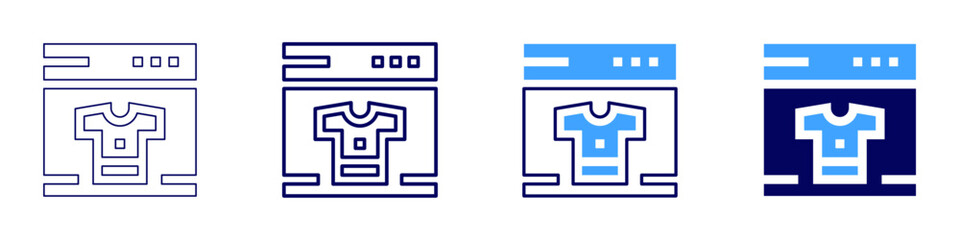 Fototapeta premium Online shopping fashion icon in 4 different styles. Thin Line, Line, Bold, and Bold Line. Duotone style. Editable stroke