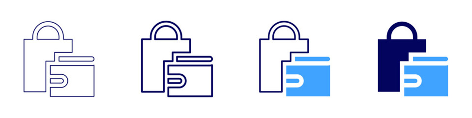 Online shopping future icon in 4 different styles. Thin Line, Line, Bold, and Bold Line. Duotone style. Editable stroke