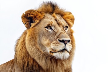 Obraz premium A lion's face on a white background