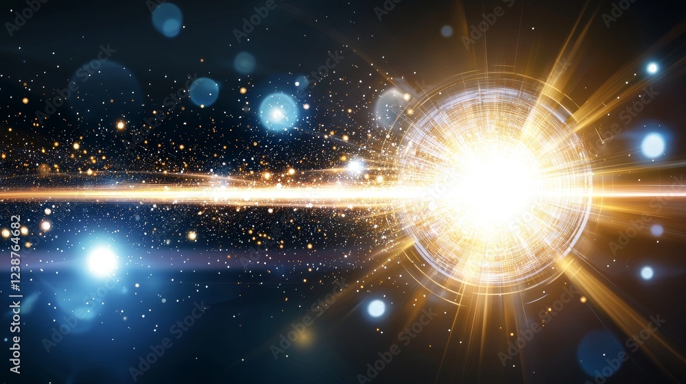 Poster abstract representations of transformative data with light and color effects