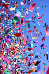 Obraz premium A vibrant display of confetti raining down in a lively celebration.