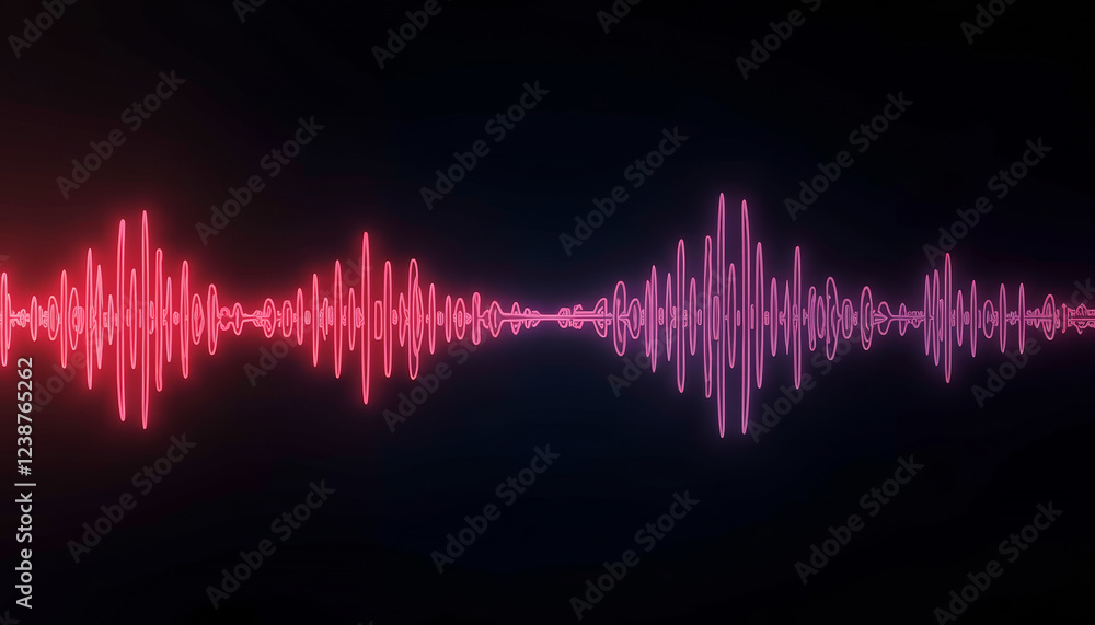 Poster abstract graphic of radio waves in a gradient of bright colors representing radio frequency