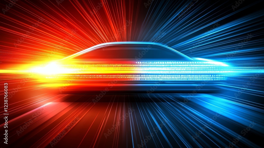 Poster captivating light trails symbolizing journey through dynamic motion
