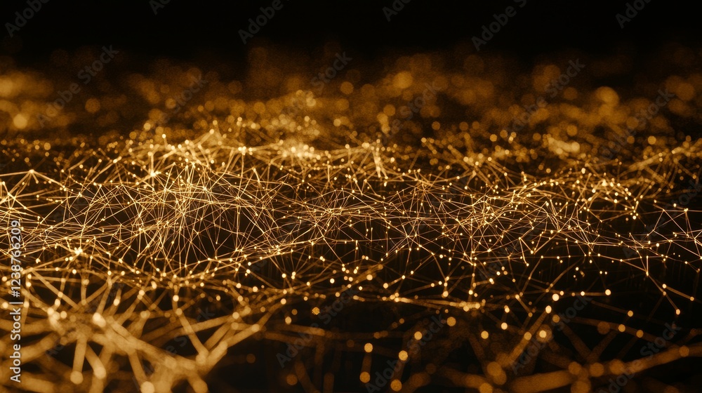 Poster celestial and intricate data systems in a subtle golden backdrop