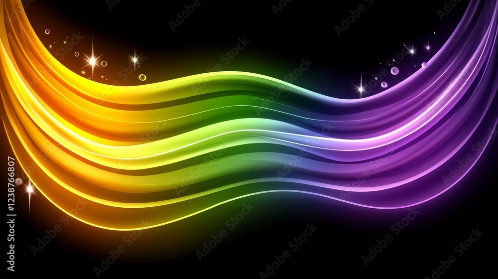 Poster colorful abstract representation of data in vibrant curved waves