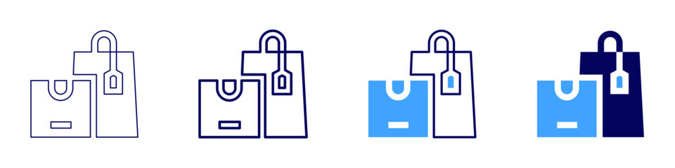 Online shopping reviews icon in 4 different styles. Thin Line, Line, Bold, and Bold Line. Duotone style. Editable stroke