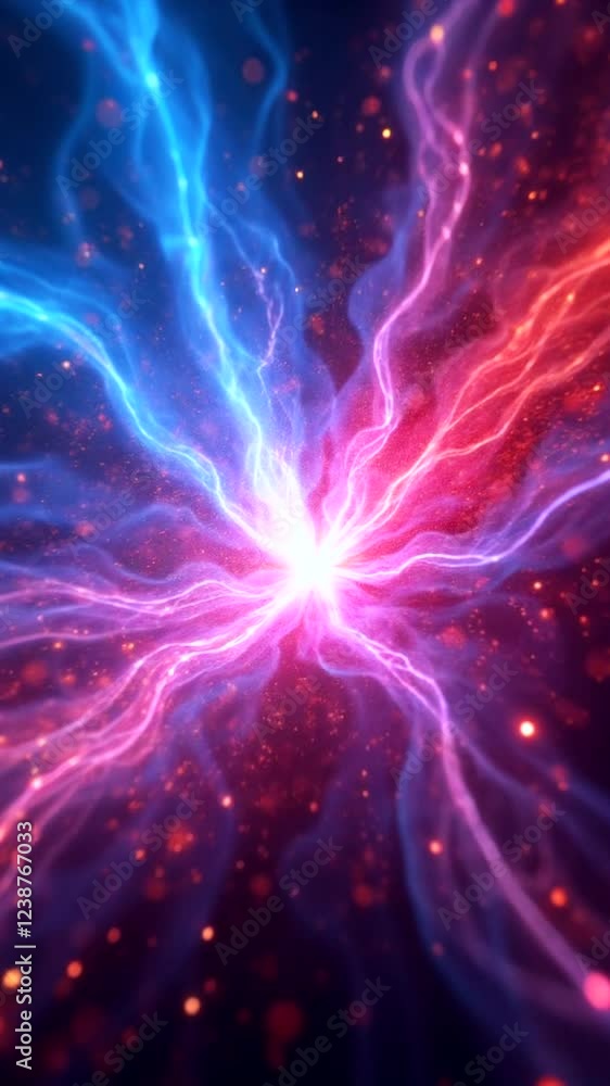 Poster glowing waves of cosmic energy, forming cosmic dreamscape with surreal waves. luminescent patterns s
