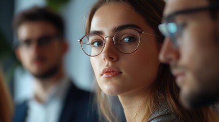 Close-up shot of a person with glasses on their face