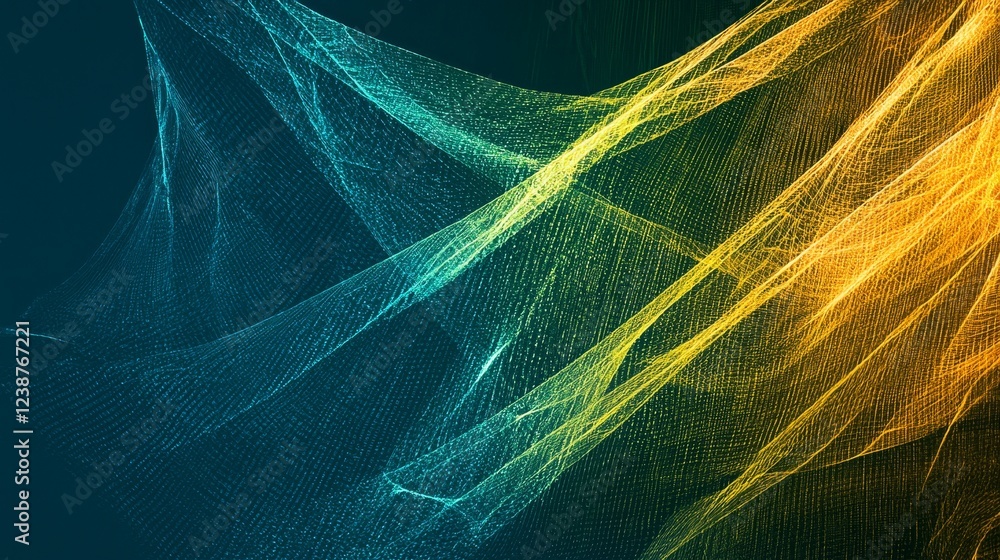 Poster colorful projections capturing the beauty of dynamic abstract lines and waves