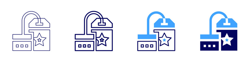 Online shopping tag icon in 4 different styles. Thin Line, Line, Bold, and Bold Line. Duotone style. Editable stroke