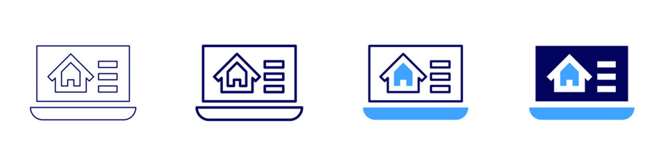 Obraz premium Online shopping tips icon in 4 different styles. Thin Line, Line, Bold, and Bold Line. Duotone style. Editable stroke