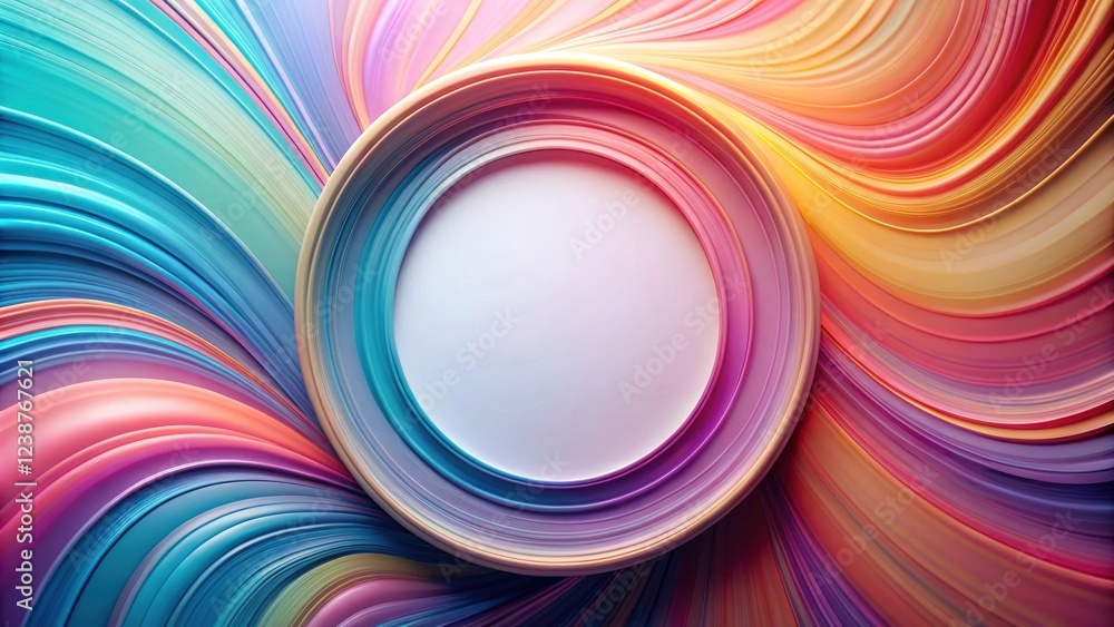 Aufkleber abstract colorful swirling design with central circular frame ideal for presentations or backgrounds