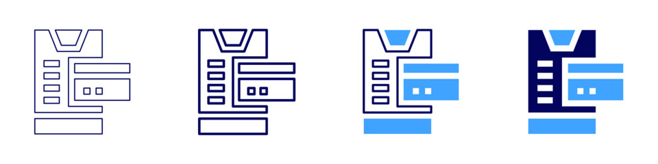 Secure payment icon in 4 different styles. Thin Line, Line, Bold, and Bold Line. Duotone style. Editable stroke