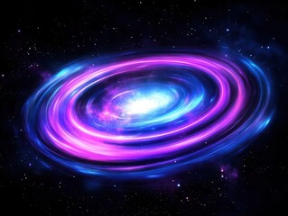 nuclear fusion explosion in deep space, cosmic plasma rings expanding outward, ethereal blues and purples mixing with intense white core, stars visible in background