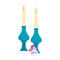 Nowruz Traditional Foods and Festive Items. Flat Illustration