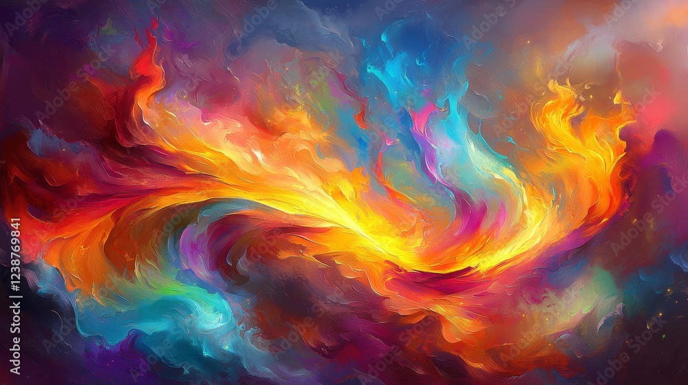 Aufkleber dynamic graphics showcasing the synthesis of vivid abstract colors