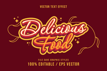 Premium Delicious food text effects can be edited again, suitable poster, template.