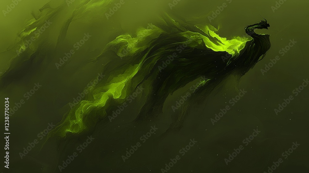 Poster enigmatic nebula styled with data graphs and abstract elements