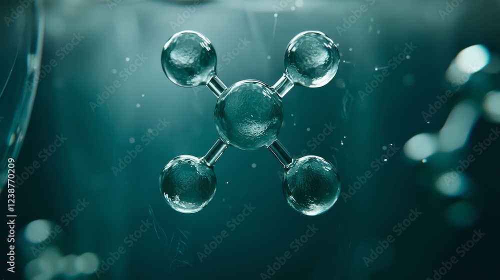 Poster ethereal connections depicting integration of abstract molecular structures