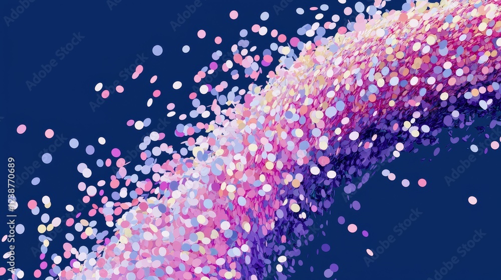 Poster ethereal data pathways with vibrant colorful circles and dots